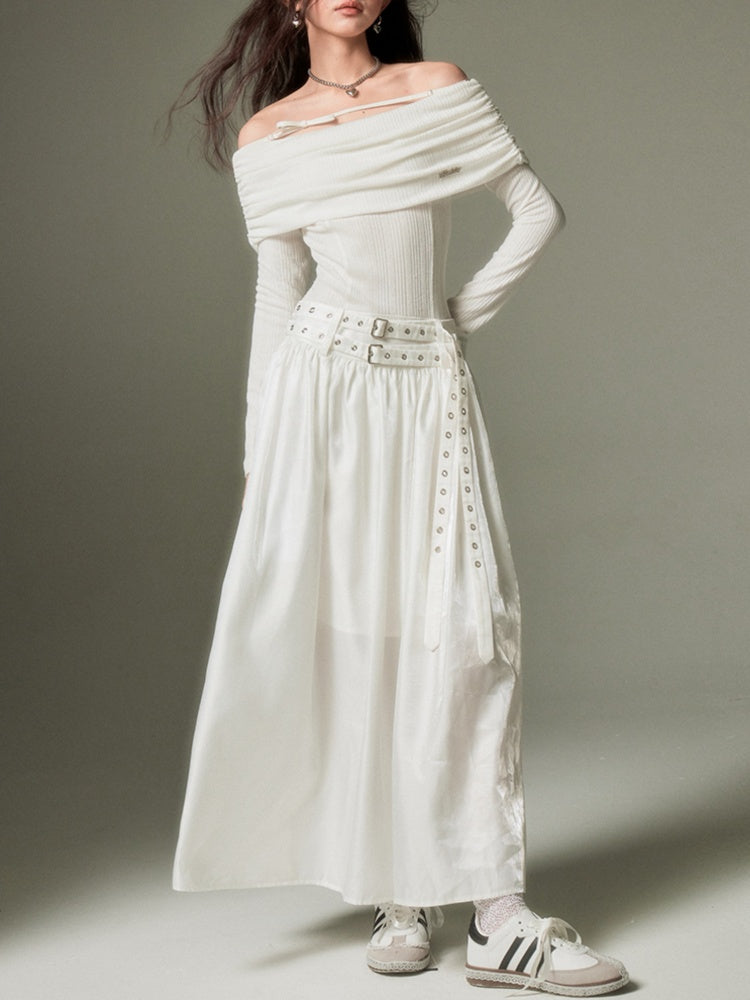 One Shoulder Gather Long Luxury Dress【s0000003199】