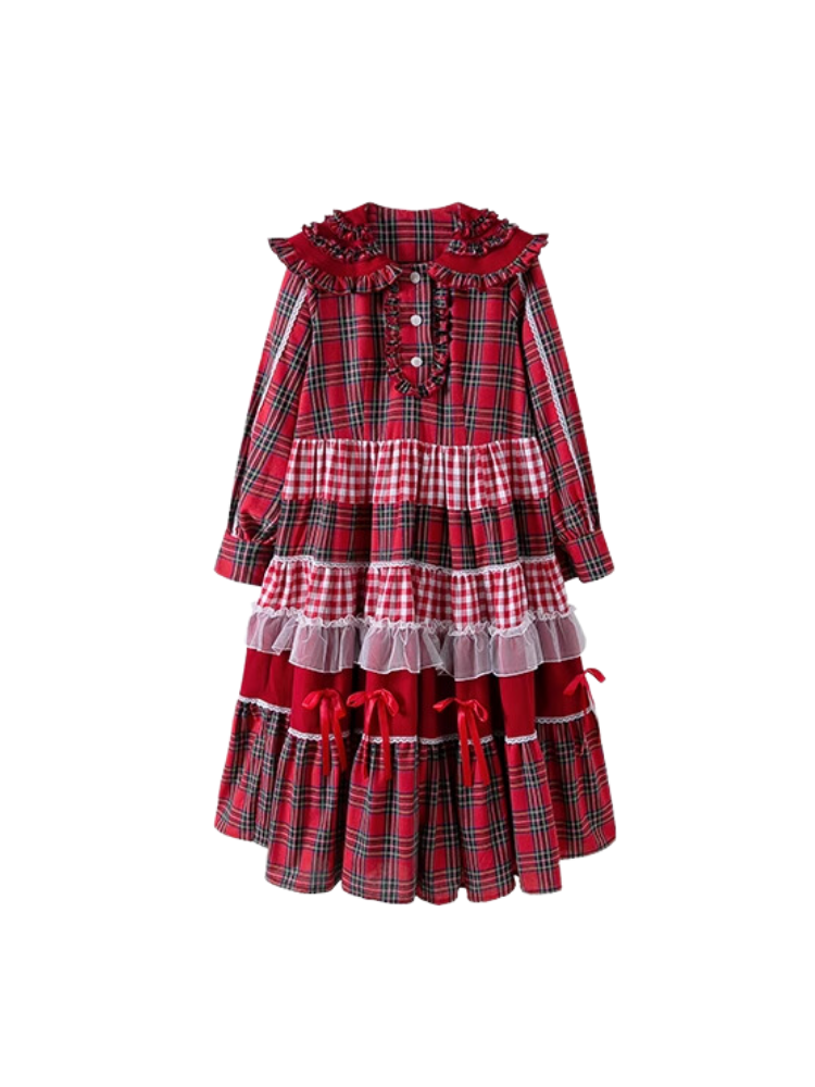 Plaid cute and sweet girl niche dress【s0000004258】