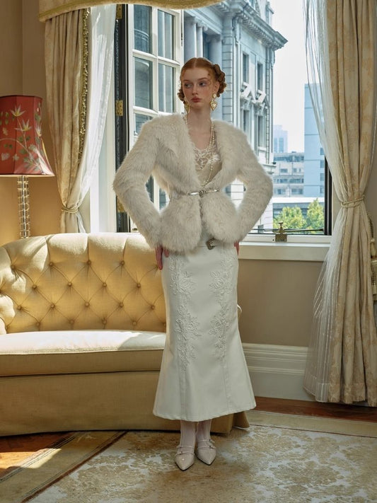 Silver Belt Waist Cutout Silhouette Jacket【s0000005428】