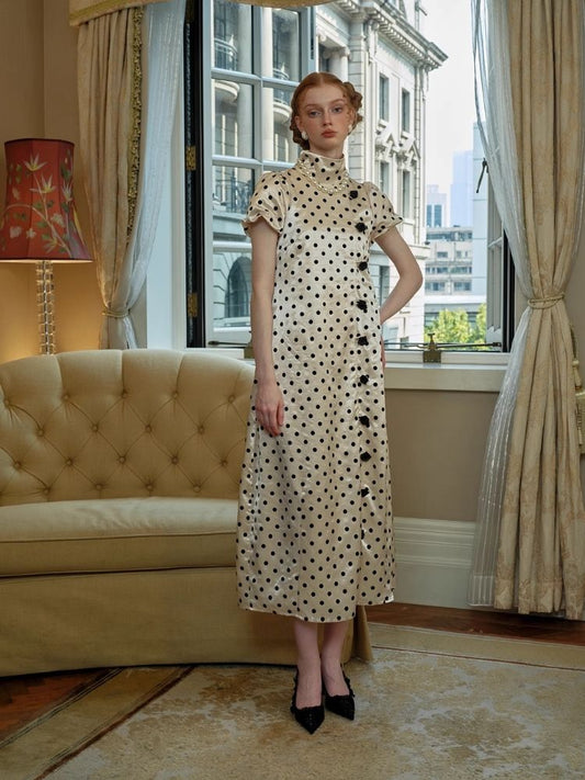 Black Floral Short Sleeve Dress【s0000005441】