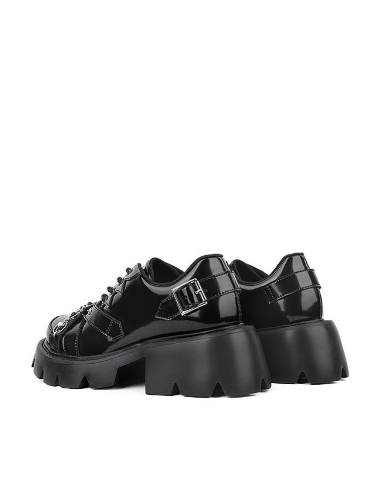 Chain Buckle Belt Lace Up Platform Shoes【s0000002360】