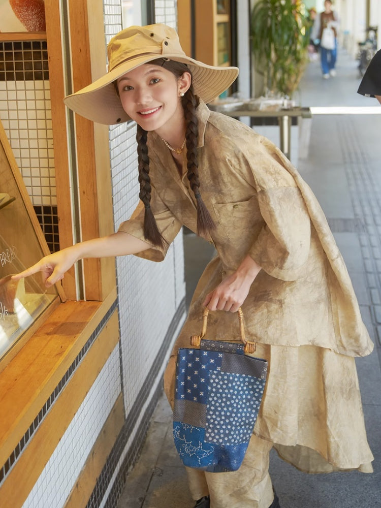 Jacquard Retro Chinese Style Loose Shirt &amp; Pants Skirt Set Up【s0000002978】