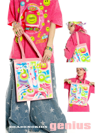 Colorful Large Canvas Tote Bag【s0000003886】