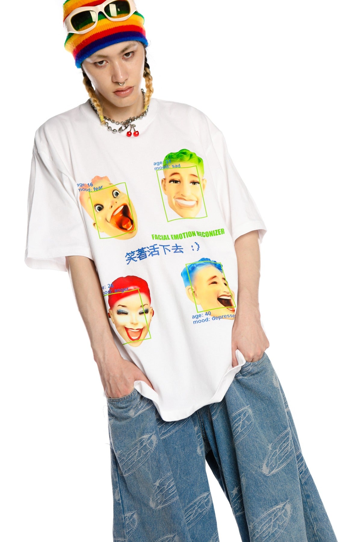 American Smile Over Size Round Neck T-Shirt【s0000008562】