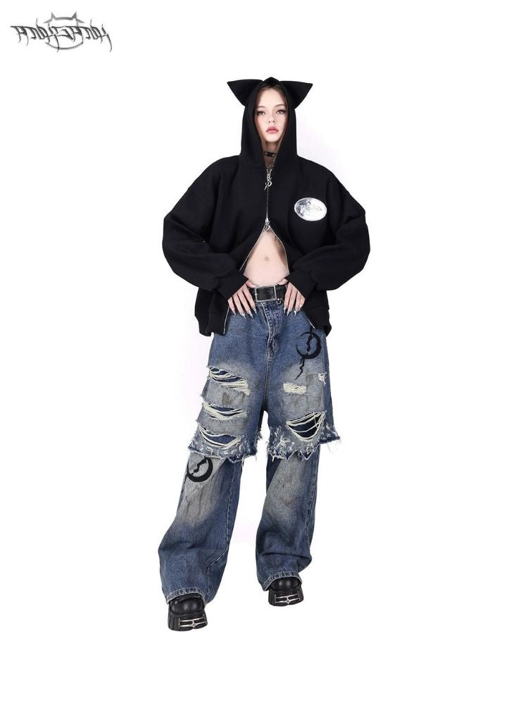 Cat Ears Concept Hooded Double Pullover【s0000004834】