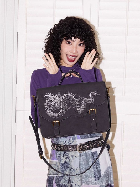 Dragon Line Sense Embroidery Small Backpack [s0000005130]