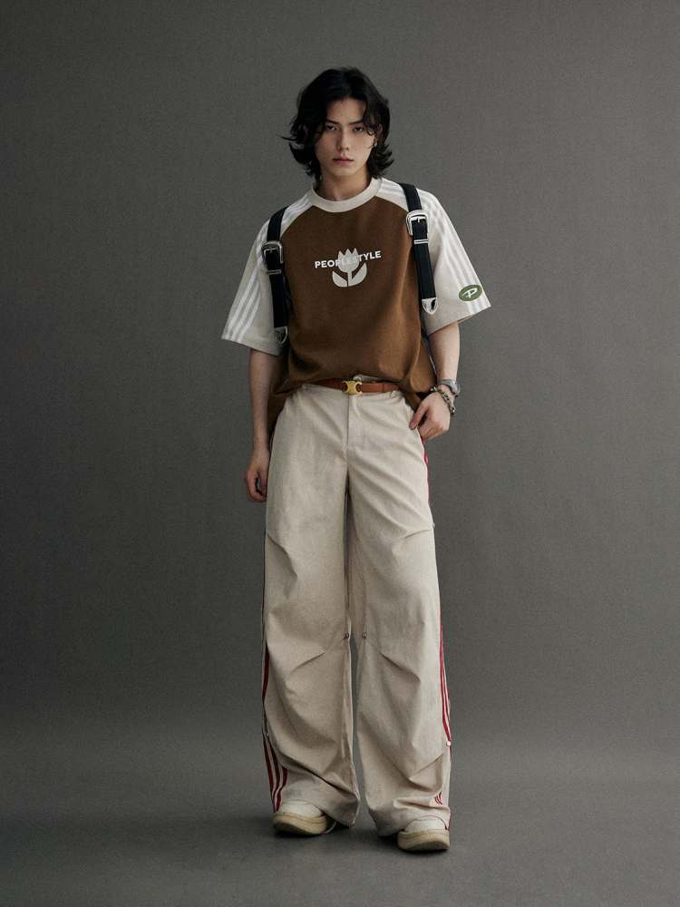 Stripe Wide Leg Jersey Pants【s0000006753】