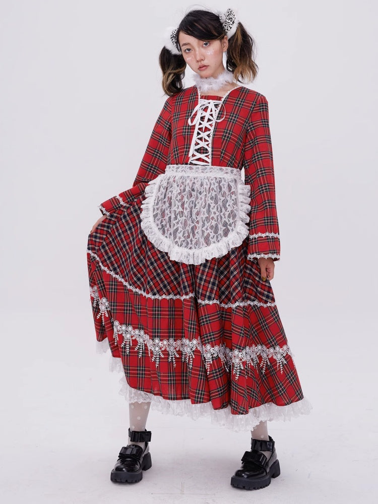 Sweet Plaid Lace-up Lolita Dress【s0000003183】