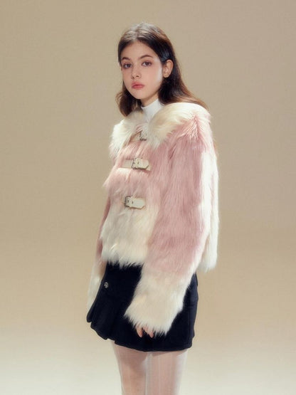 Pink Gradient Fur Jacket【s0000003630】