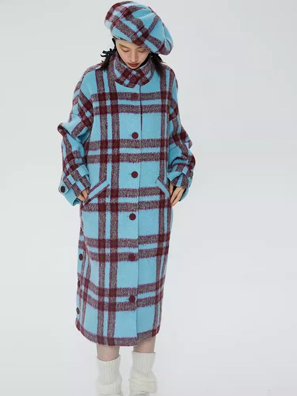 Tweed loose-fitting long coat【s0000006247】