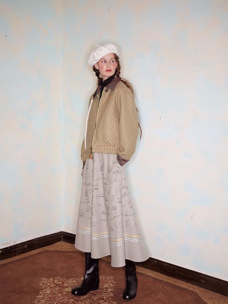 Embroidery / Printed Big Pendulum Skirt【s0000005910】