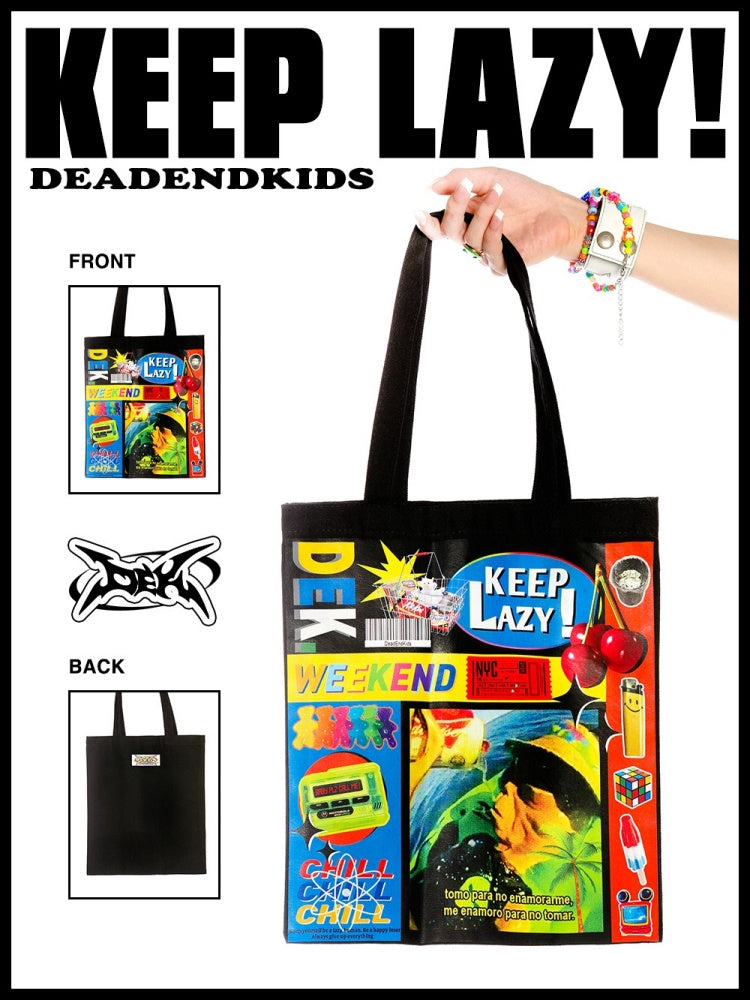 DeadEndKids original design hobby 100 INS coloring commuter shoulder bag special large canvas bag