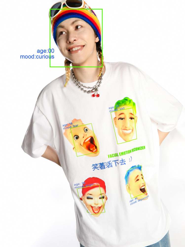 American Smile Over Size Round Neck T-Shirt【s0000008562】