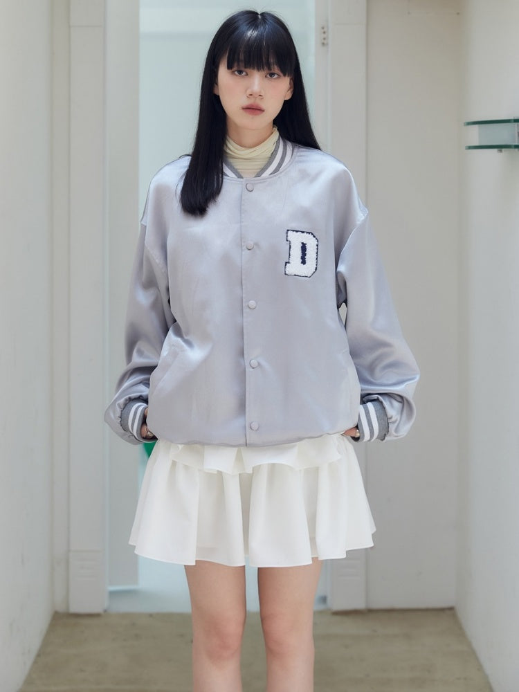 Cool Silver Baseball Jacket【s0000003573】