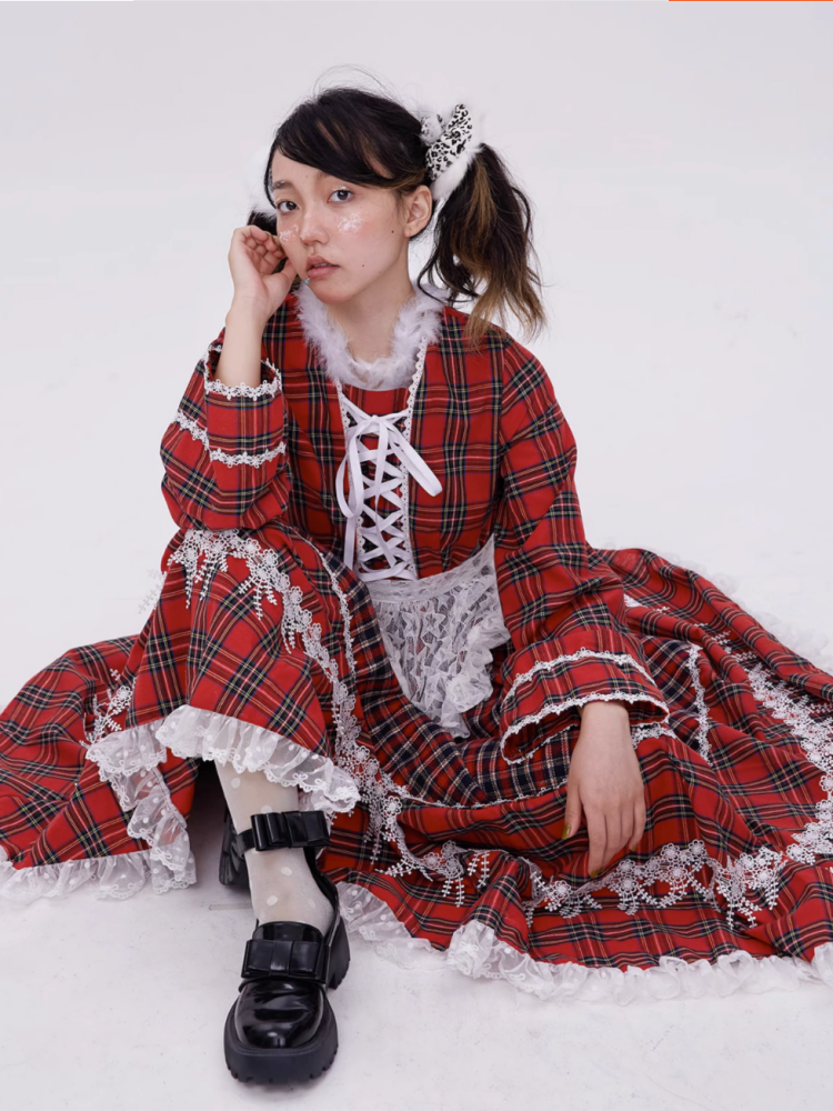 Sweet Plaid Lace-up Lolita Dress【s0000003183】