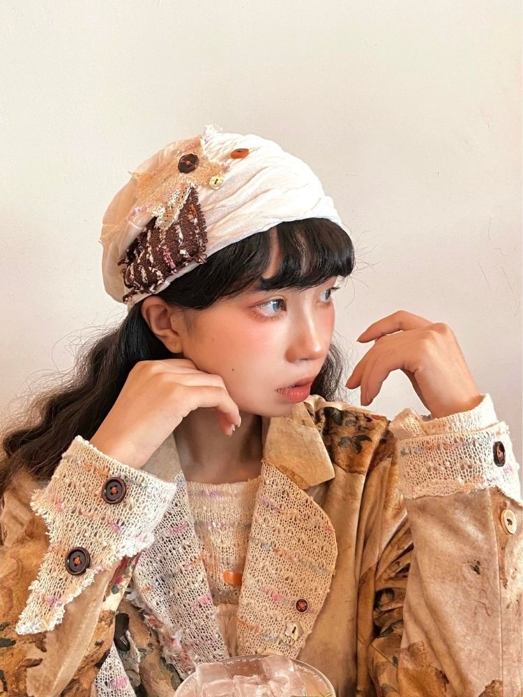 Retro patchwork cold hat【s0000003598】