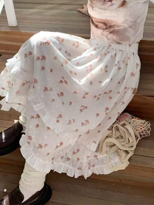 Double Layers Lace Peplum Half-body Skirt【s0000007707】