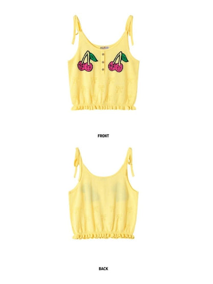 Cherry yellow strap camisole【s0000002109】