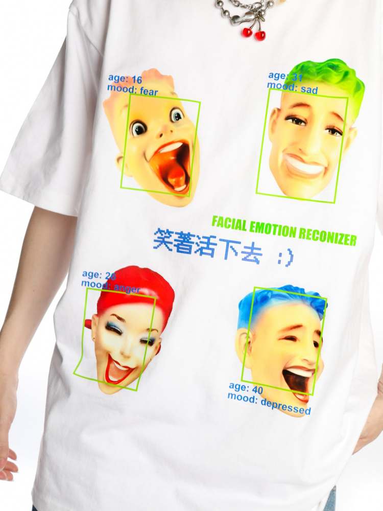 American Smile Over Size Round Neck T-Shirt【s0000008562】