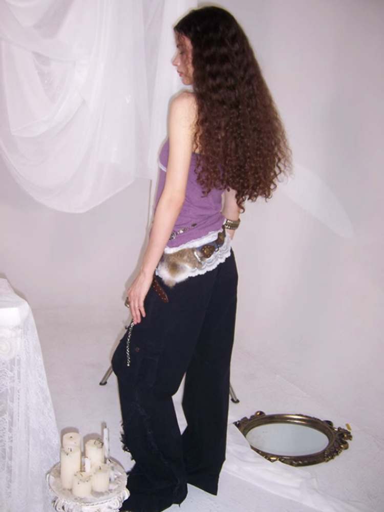 Mixed Color Knit Lace V-Neck Camisole【s0000009019】