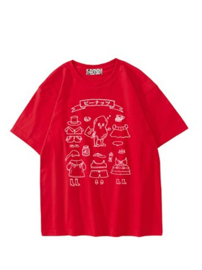 Circus Cute Cartoon Peanut Half Sleeved Cotton T-Shirt【s0000002982】