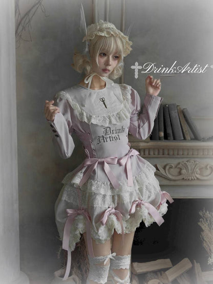 Pull-Up Hem Blouse and Tiered Skirt【s0000014433】