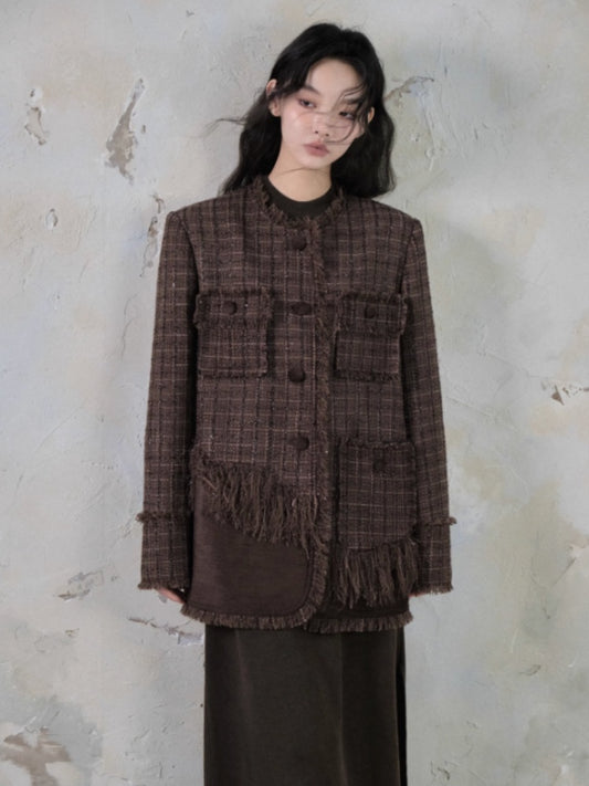 Tweed Loose Tassel Short Coat【s0000004389】