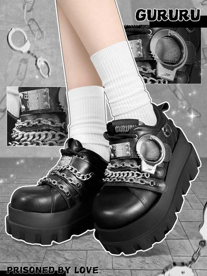 Y2K Handcuffs Velcro Platform SHOES [S0000008558]