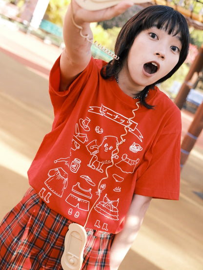 Circus Cute Cartoon Peanut Half Sleeved Cotton T-Shirt【s0000002982】