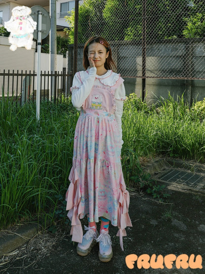 Yume Kawaii Sweets Print Frill Apron Dress【s0000003427】