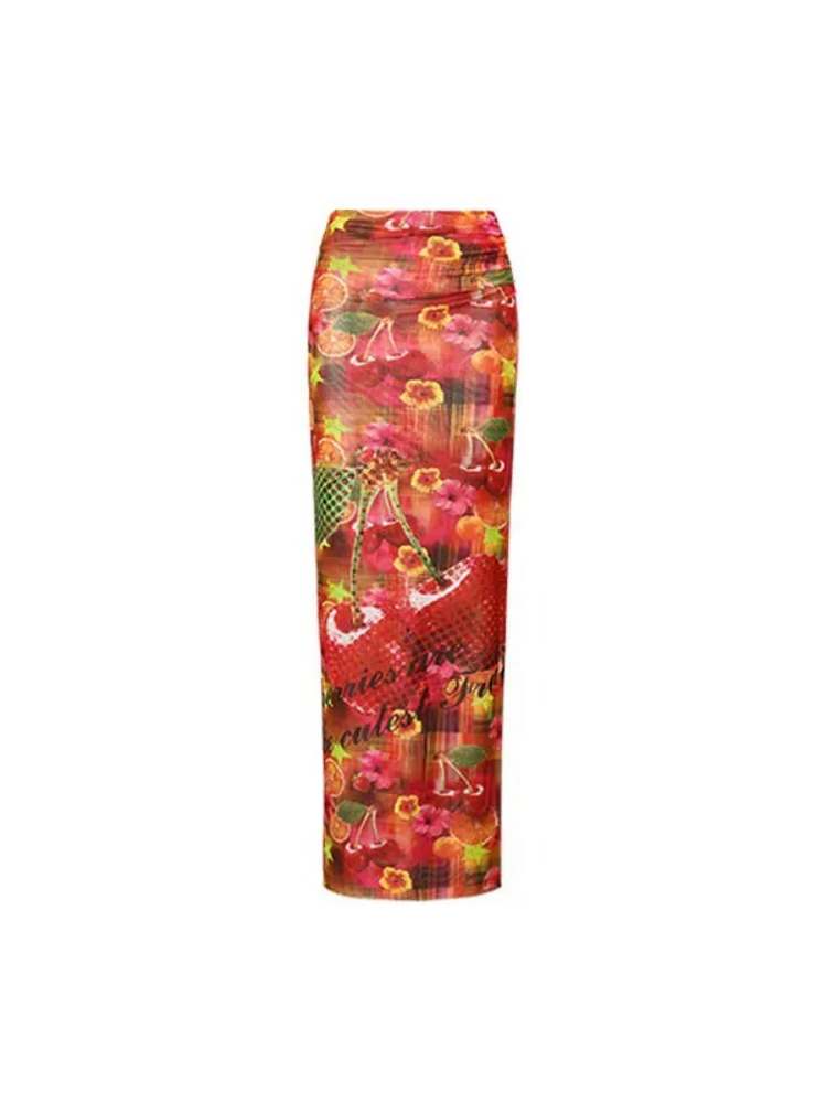 Summer Fruit Print Millennial Cheongsam Set [S0000009151]