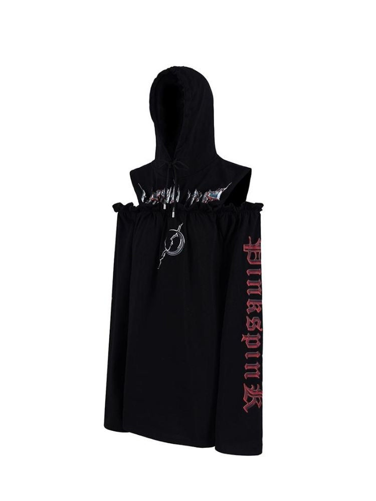 Hooded black dress【s0000003714】