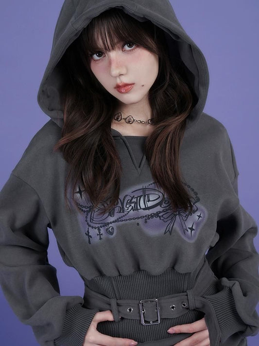 Fleece Waisted Thickened Sweatshirt Dress【s0000005594】