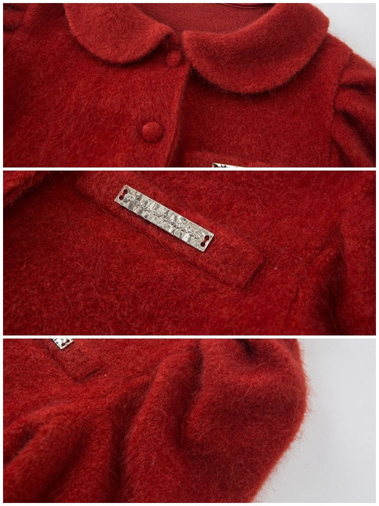 Fluffy Doll Collar Fur Cardigan Jacket [s0000003860]