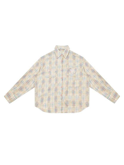 Stars & Hearts Logo Embroidery Plaid Shirt【s0000007136】