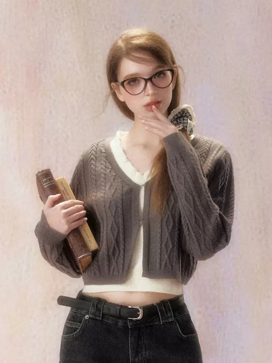 가짜 너무 piese toist v-neck 스웨터 r [S0000006477]