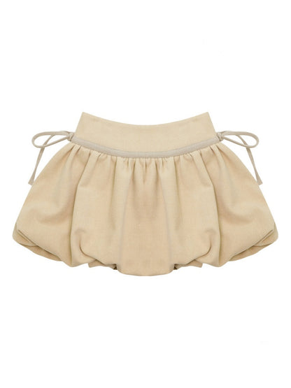 High Waist Slimming Drawstring Woolen Pocket Skirt【s0000015265】