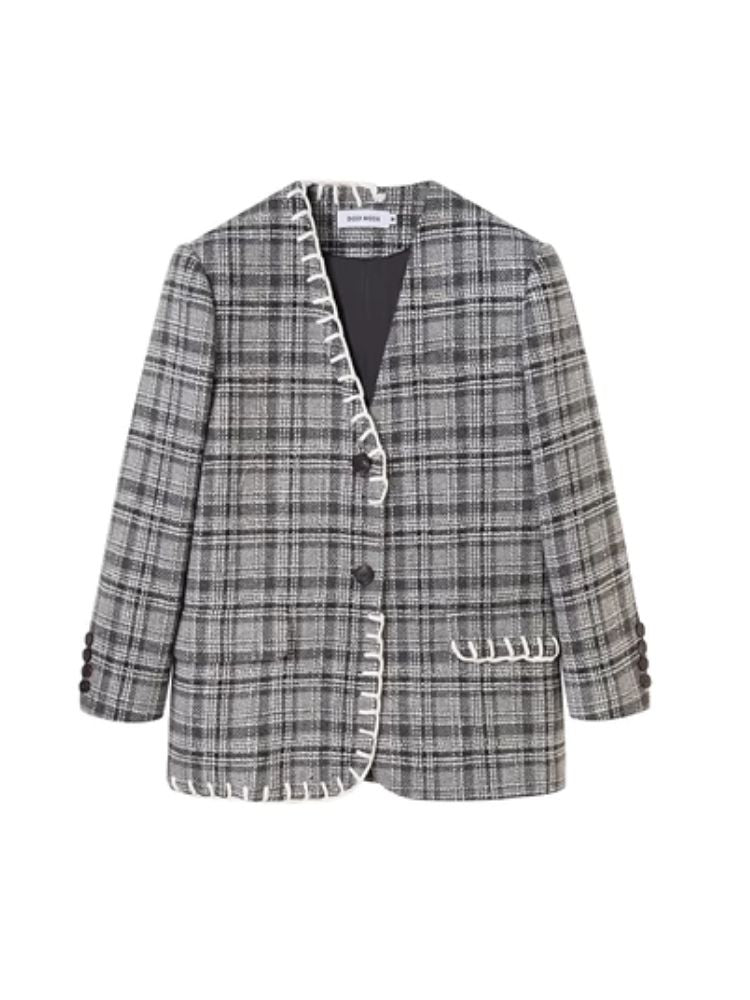 Plaid vest jacket and pleated skirt【s0000003970】