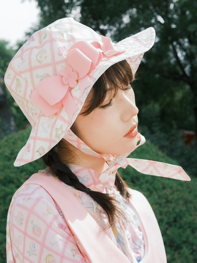 Animal Paradise Cutting Bow Double Sided Printing Sun Hat【s0000002985】