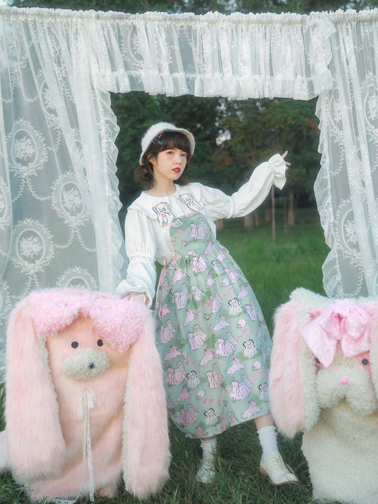 Puppy Jacquard Silhouette Suspender Dress【s0000007752】