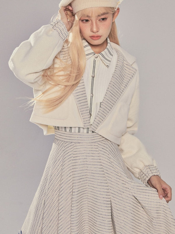 College Spliced ​​Padded Short Jacket [s0000004361]