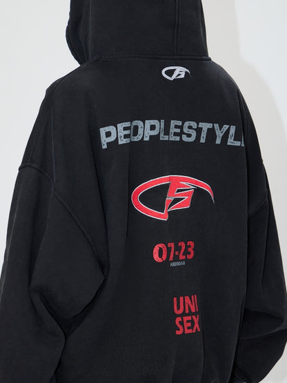 Logo Embroidery Full Zip Hoodie【s0000004193】