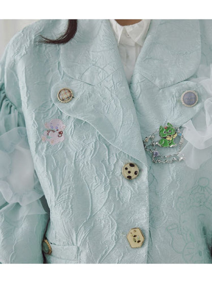 Embroidered jacquard fabric organza short jacket【s0000004638】