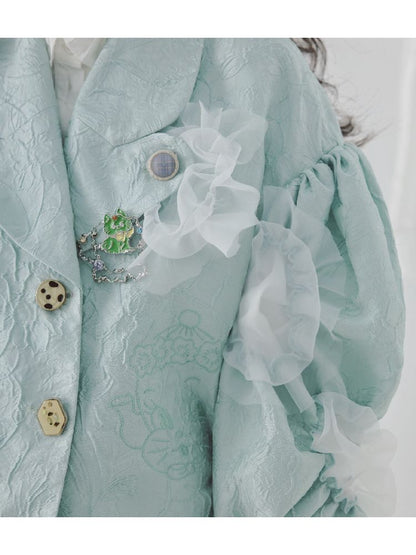 Embroidered jacquard fabric organza short jacket【s0000004638】