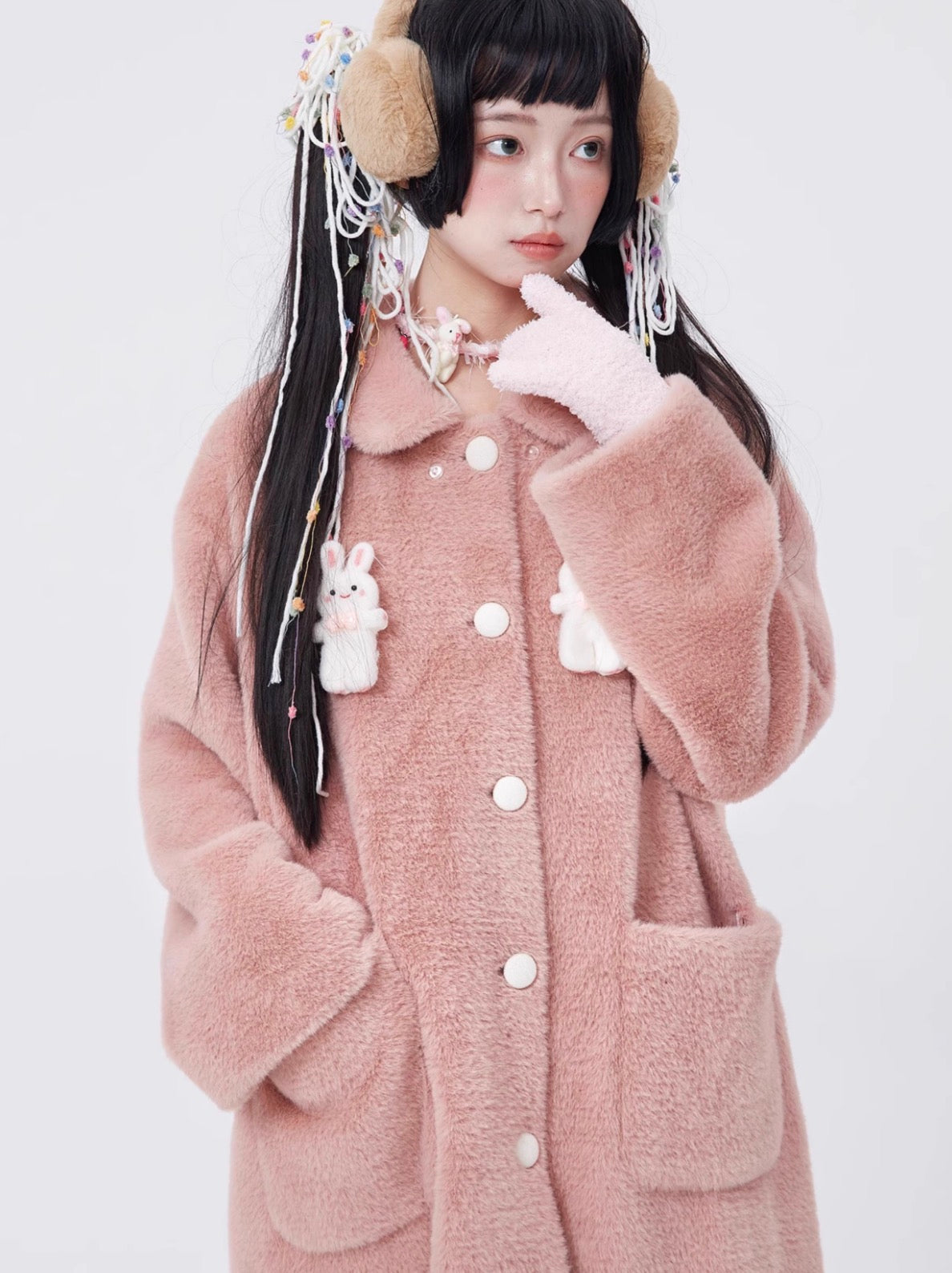 Retro Cute Rabbit Tweed Coat【s0000005585】