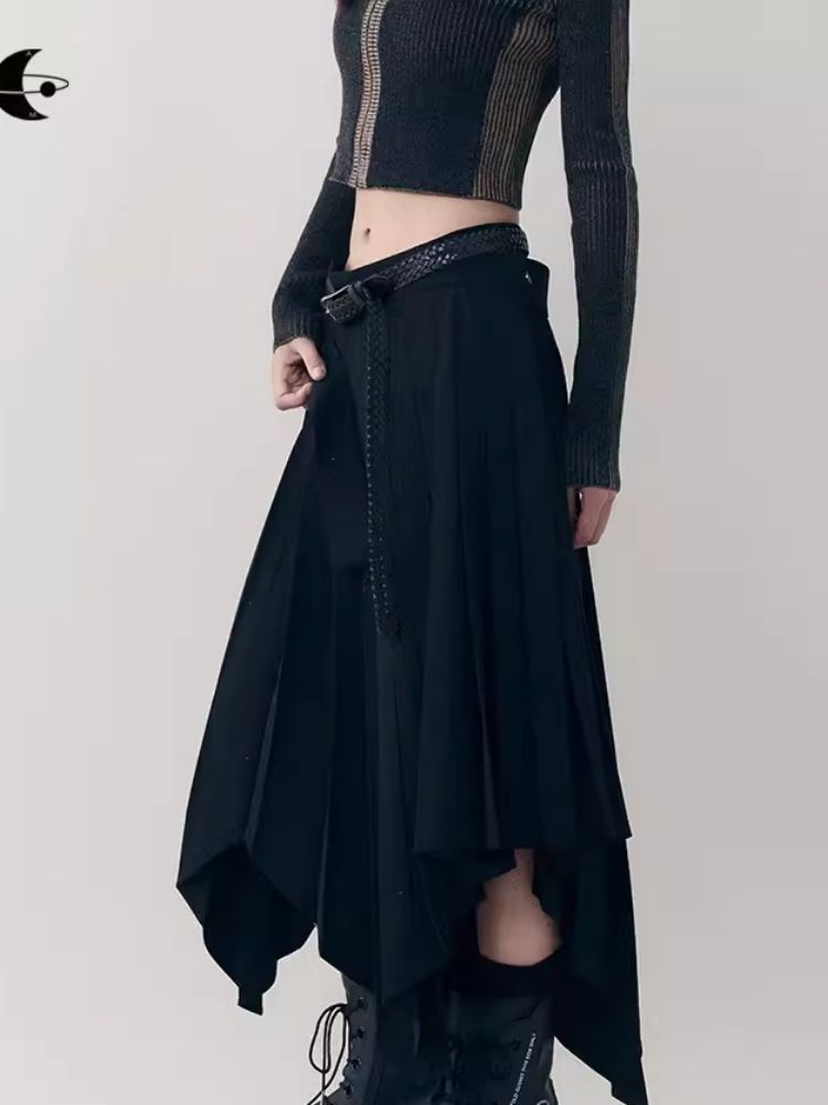 Irregular Mid-length Pleated Half-body Skirt【s0000006395】