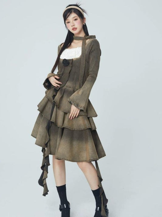 Hot girl denim cake dress【s0000004066】