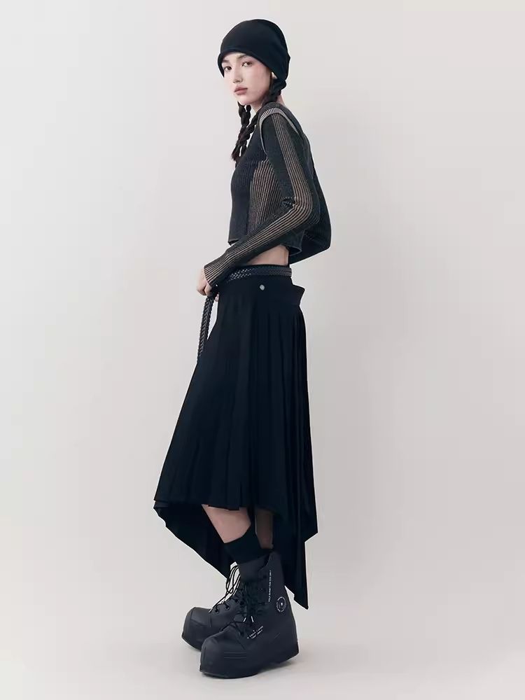 Irregular Mid-length Pleated Half-body Skirt【s0000006395】