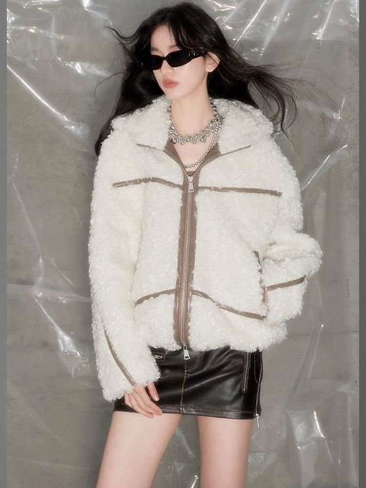 Rabbit Ears Antelope Roll Eco Fur Coat【s0000004851】