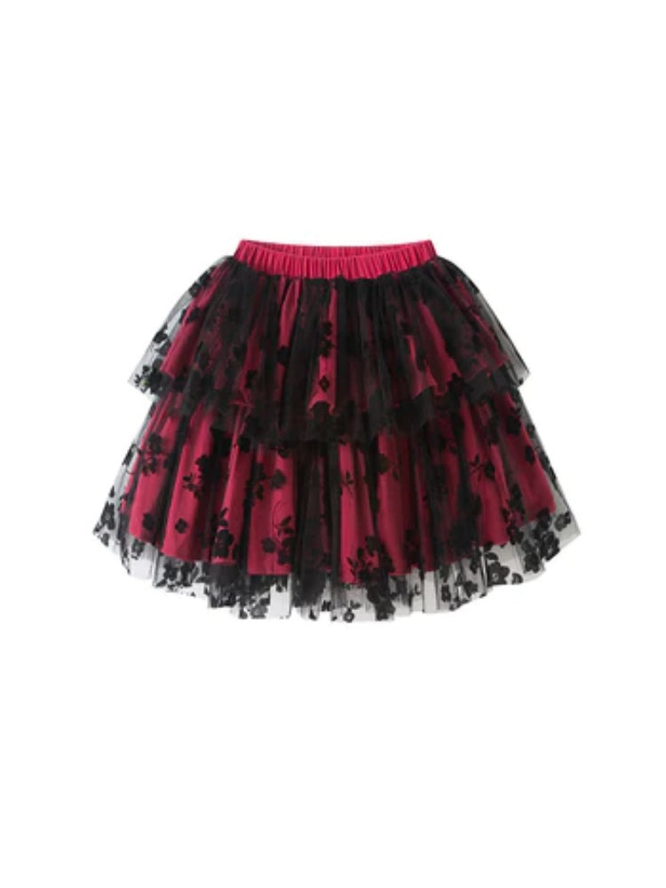 Retro Cute Flower Tutu Half Length Cake Skirt【s0000003182】